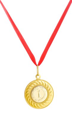 Gold medal isolated on white clipart