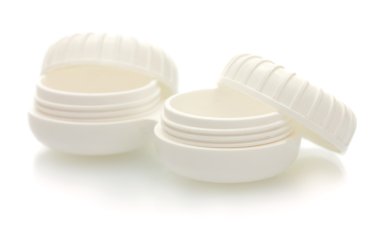 Containers for contact lenses isolated on white clipart