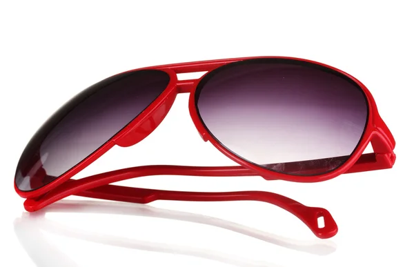 Dámské červené brýle izolovaných na bílém — Stock fotografie