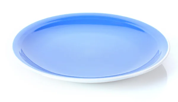 Blue empty plate isolated on white — Stock Photo, Image