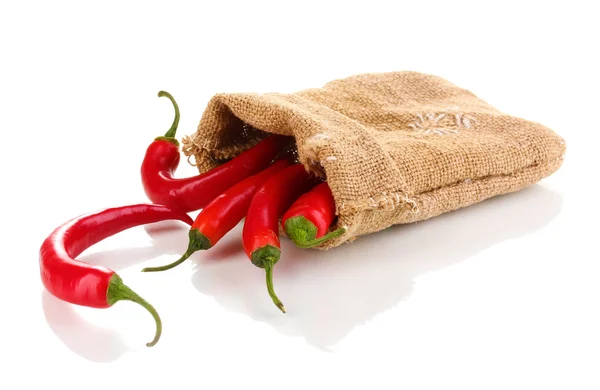 孤立在白色的袋子里的红辣椒 — 图库照片
