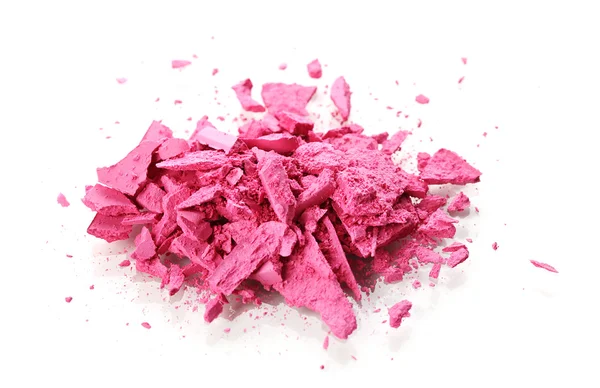 Zerquetschte rosa Lidschatten isoliert auf weiß — Stockfoto
