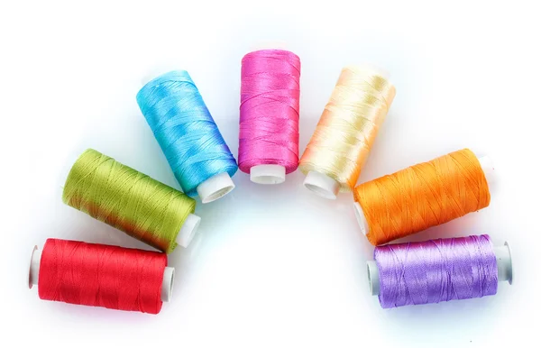 Bright bobbin thread isolated on white — Stock Photo, Image