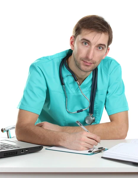 Young doctor working in the office — Stock Photo, Image