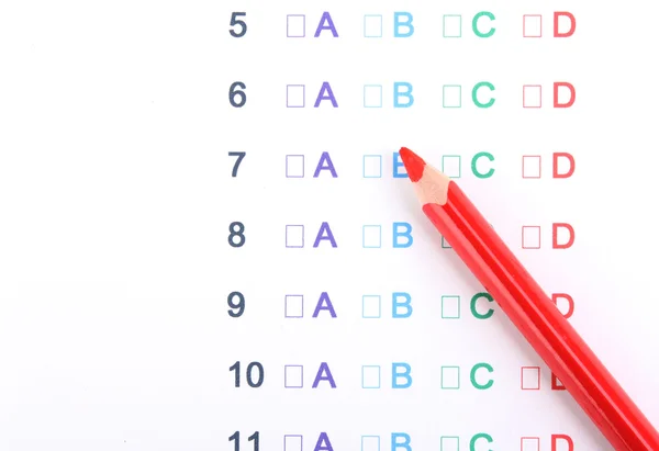 , b, c, d test z bliska — Zdjęcie stockowe