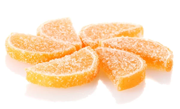 Beyaz izole portakal jöle şekerler — Stok fotoğraf