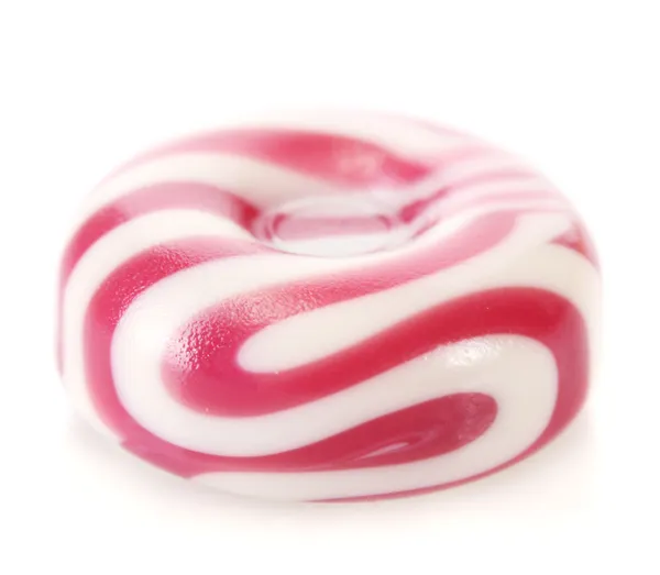 Gestreepte fruit candy geïsoleerd op wit — Stockfoto