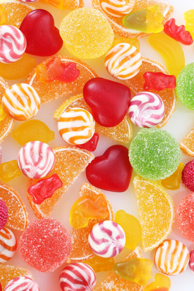 Colorful jelly candies background