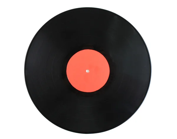 Zwart vinyl record geïsoleerd op wit — Stockfoto