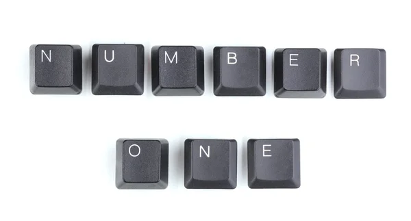 Keyboard keys saying number one isolated on white — Stock Photo, Image