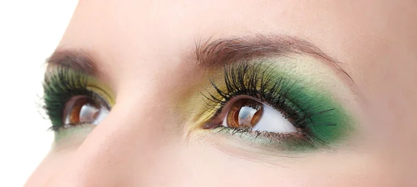 Beautiful female eyes with bright make-up — Stock Photo, Image