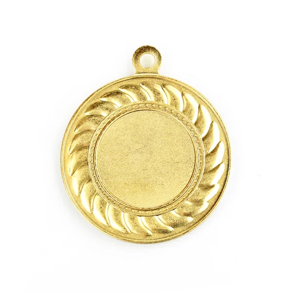 Zlatá medaile izolovaných na bílém — Stock fotografie