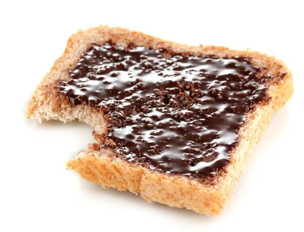 Izole üzerine beyaz çikolata ile dolu sandviç — Stok fotoğraf