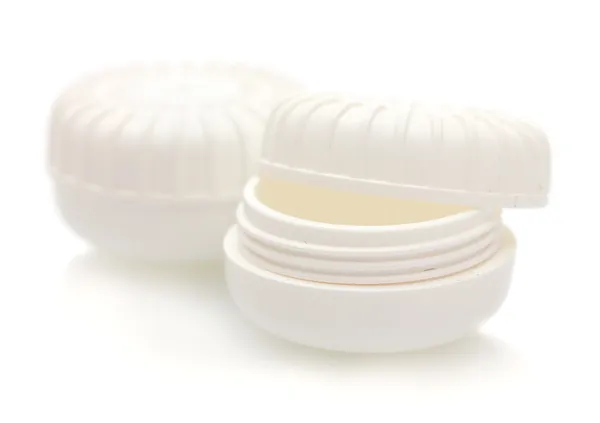 Behälter für Kontaktlinsen isoliert auf weiß — Stockfoto