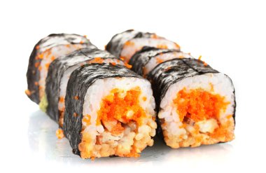 beyaz izole lezzetli sushi