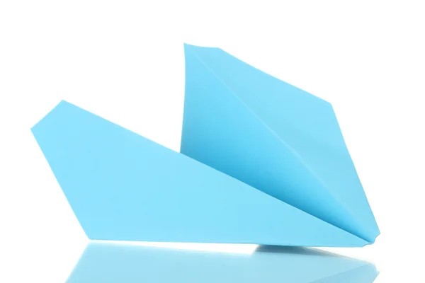 Origami papír repülőgép elszigetelt fehér — Stock Fotó