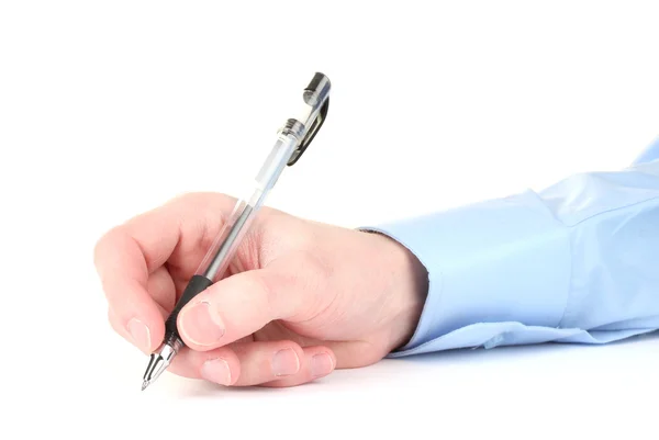 Businessman writing on document — Stock Photo, Image