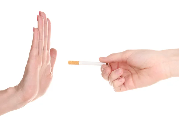 Rauchen aufhören isoliert auf weiß — Stockfoto