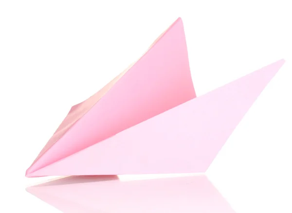Оригами бумажный самолет изолирован на белом — стоковое фото