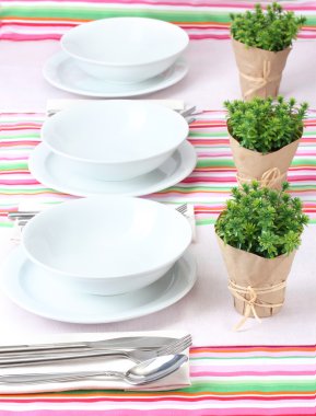 Elegant holiday table setting clipart