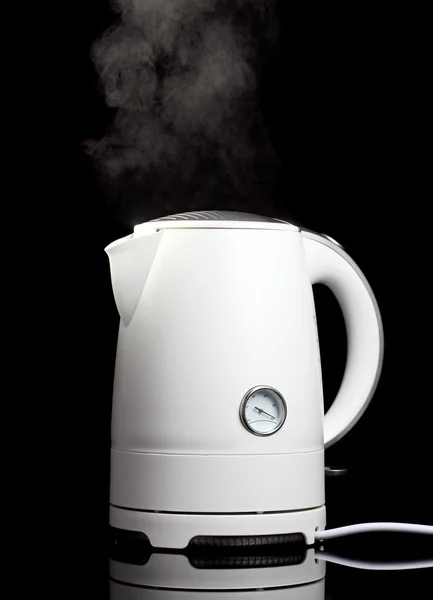 Modern Electric Kettle Or Kettle With Hot Boiling Water Inside Insulated On  A White Background Stock Illustration - Download Image Now - iStock