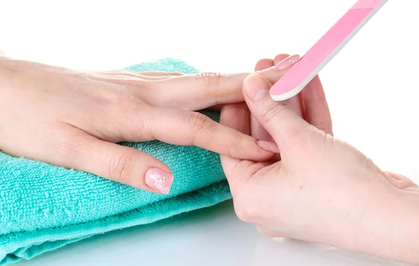 Processo de manicure no salão — Fotografia de Stock