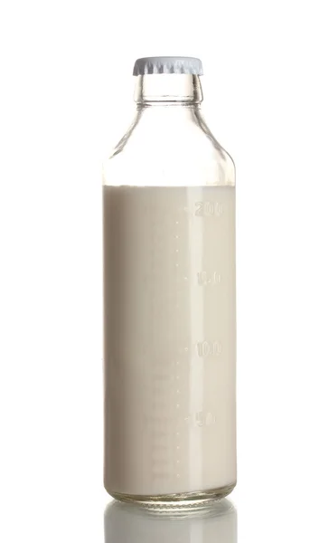 瓶牛奶在白色隔离 — 图库照片