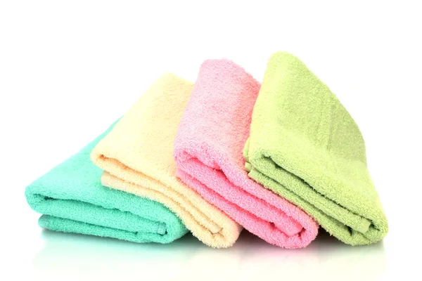 Colorful towels isolated on white Stock Picture
