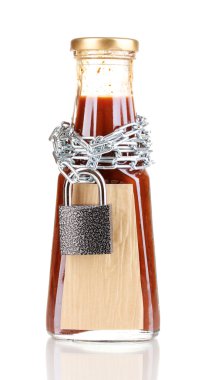 Secret ingredient with chain and padlock isolated on white clipart