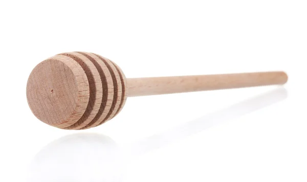 Fából készült méz stick elszigetelt fehér — Stock Fotó
