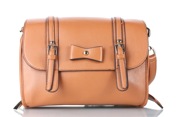 Vacker brun kvinna väska isolerad på vit — Stockfoto