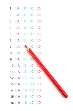 a, b, c, d test yakın çekim