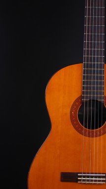 siyah arka plan üzerine Retro gitar