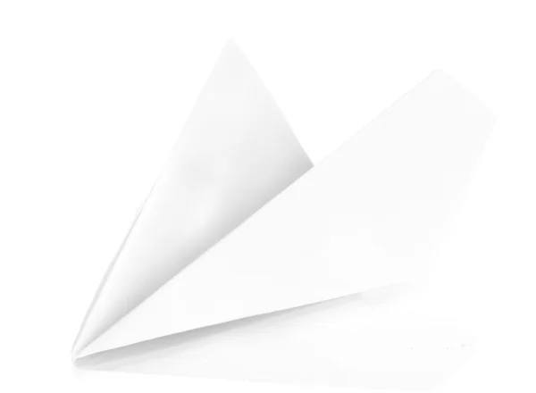 Origami avión de papel aislado en blanco —  Fotos de Stock