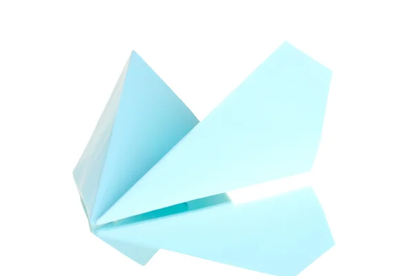 Origami papírové letadlo izolované na bílém — Stock fotografie