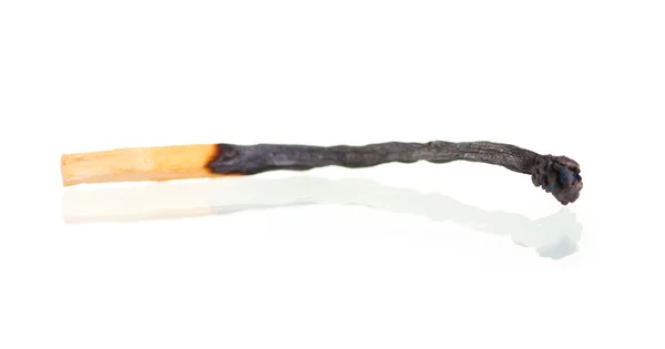 Burnt match isolated on white — Stock Photo, Image