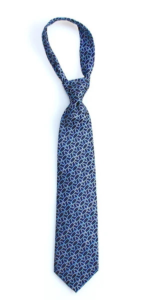 Elegante blaue Krawatte isoliert auf weiß — Stockfoto