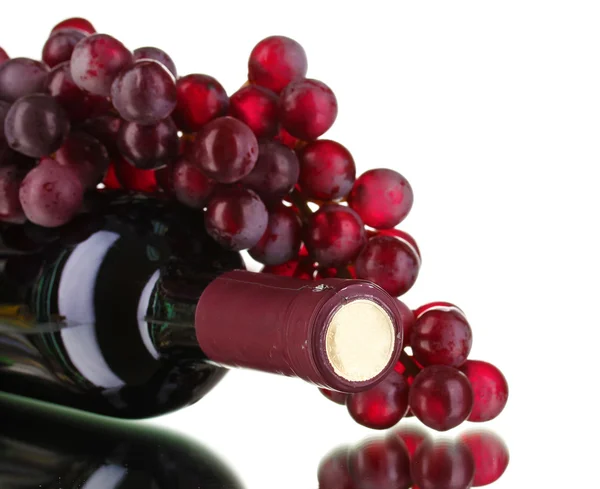 Bottle of great wine isolated on white — Stock Photo, Image
