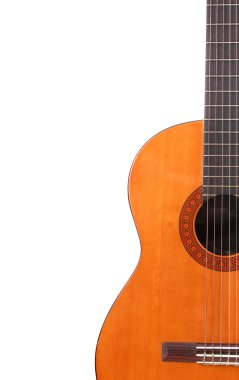 Retro guitar isolated on white clipart