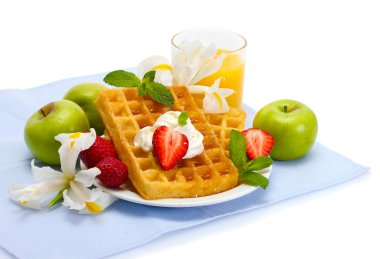 Light breakfast isolated on white clipart