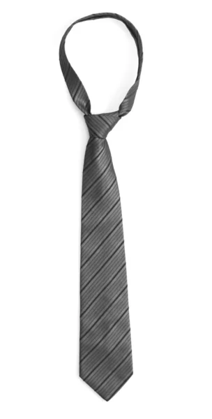 Beyaz izole zarif gri kravat — Stok fotoğraf
