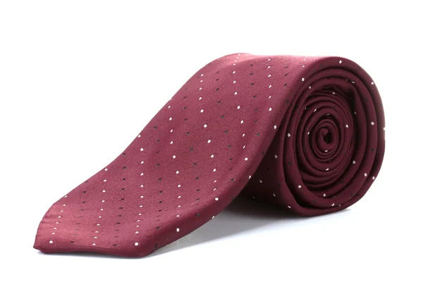 Red rolled tie isolated on white — Stock Photo, Image