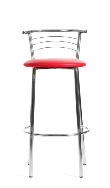 Cadeira de bar vermelho isolado no branco — Fotografia de Stock