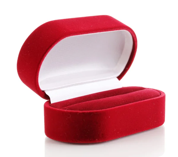 Beyaz izole kırmızı mücevher kutusu — Stok fotoğraf