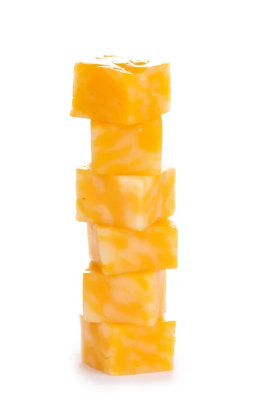 Στοίβα τυρί που απομονώνονται σε λευκό — Φωτογραφία Αρχείου