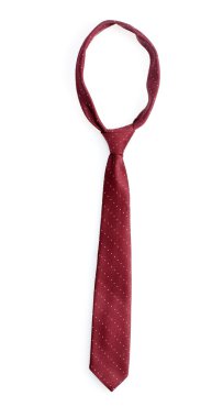 Elegant red tie isolated on white clipart