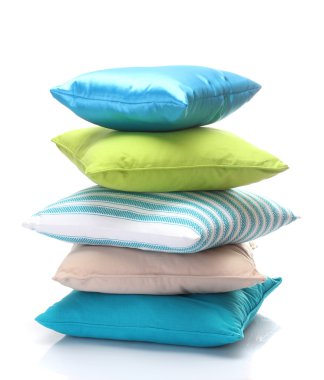 Bright pillows isolated on white