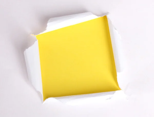 Σκισμένο χαρτί κίτρινο φόντο — Φωτογραφία Αρχείου