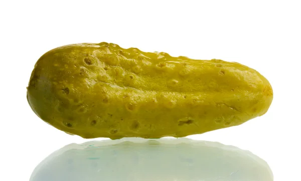 Marinated cucumber isolated on white — Stockfoto