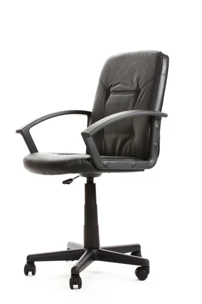 Černá kancelářská židle izolované na bílém — Stock fotografie